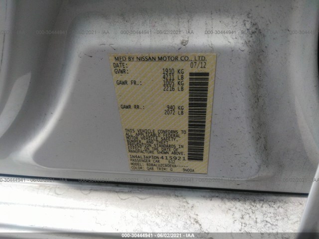 Photo 8 VIN: 1N4AL3AP3DN415921 - NISSAN ALTIMA 