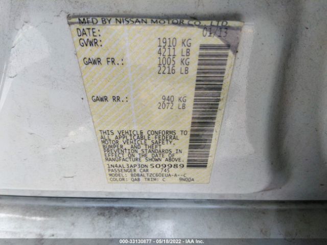 Photo 8 VIN: 1N4AL3AP3DN509989 - NISSAN ALTIMA 