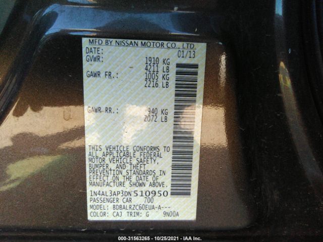 Photo 8 VIN: 1N4AL3AP3DN510950 - NISSAN ALTIMA 