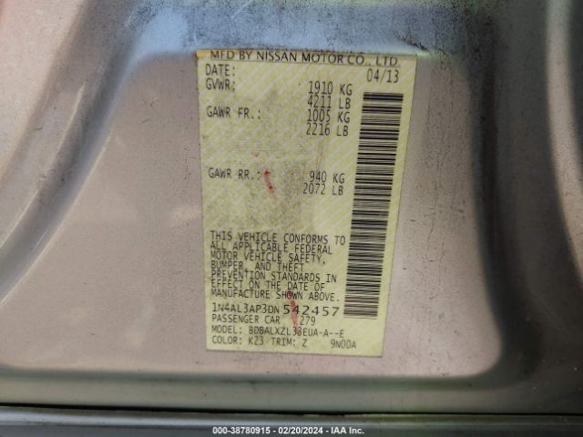 Photo 8 VIN: 1N4AL3AP3DN542457 - NISSAN ALTIMA 