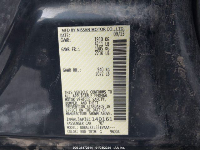 Photo 8 VIN: 1N4AL3AP3EC140161 - NISSAN ALTIMA 