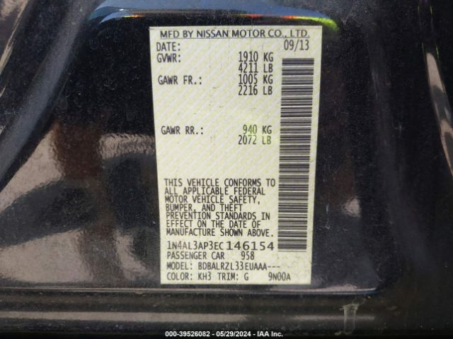 Photo 8 VIN: 1N4AL3AP3EC146154 - NISSAN ALTIMA 