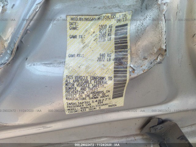 Photo 8 VIN: 1N4AL3AP3EC148275 - NISSAN ALTIMA 