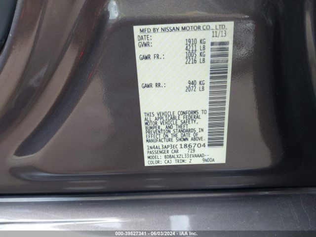 Photo 8 VIN: 1N4AL3AP3EC186704 - NISSAN ALTIMA 