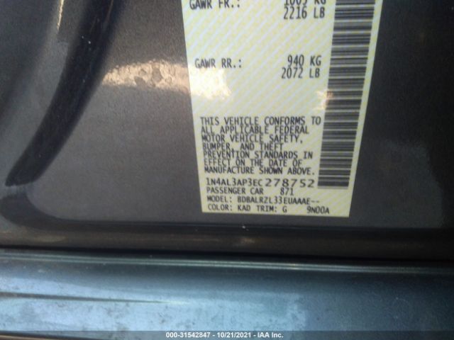 Photo 8 VIN: 1N4AL3AP3EC278752 - NISSAN ALTIMA 