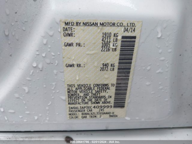 Photo 8 VIN: 1N4AL3AP3EC409999 - NISSAN ALTIMA 