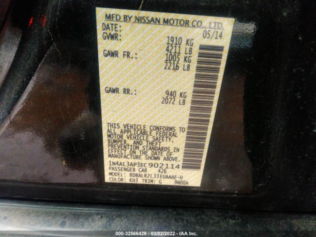 Photo 8 VIN: 1N4AL3AP3EC902114 - NISSAN ALTIMA 