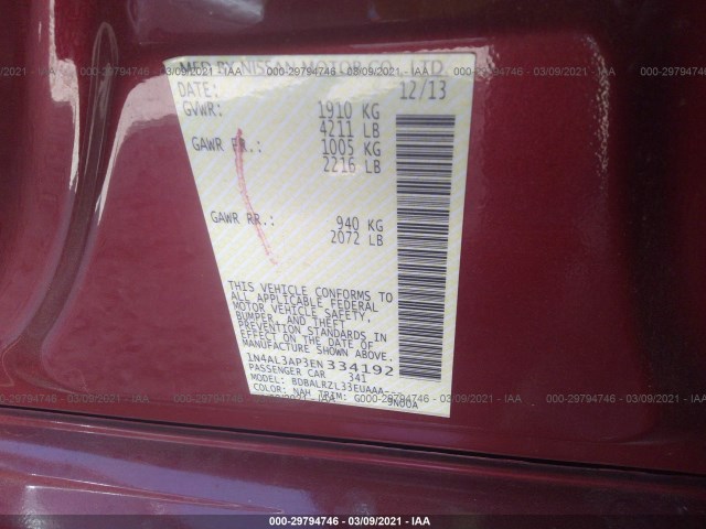 Photo 8 VIN: 1N4AL3AP3EN334192 - NISSAN ALTIMA 