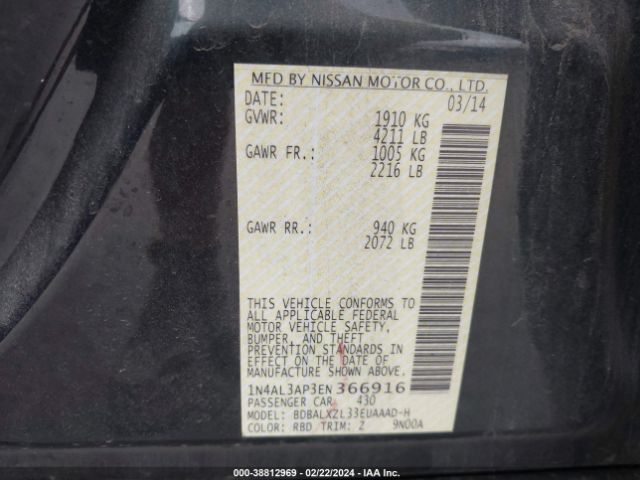 Photo 8 VIN: 1N4AL3AP3EN366916 - NISSAN ALTIMA 