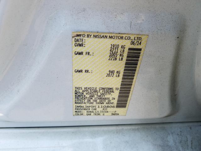 Photo 9 VIN: 1N4AL3AP3FC110806 - NISSAN ALTIMA 2.5 