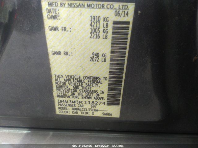 Photo 8 VIN: 1N4AL3AP3FC118274 - NISSAN ALTIMA 