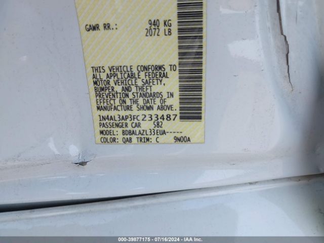 Photo 8 VIN: 1N4AL3AP3FC233487 - NISSAN ALTIMA 