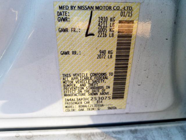 Photo 9 VIN: 1N4AL3AP3FC253075 - NISSAN ALTIMA 2.5 