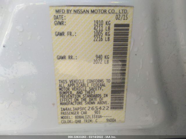 Photo 8 VIN: 1N4AL3AP3FC265422 - NISSAN ALTIMA 