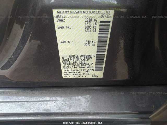 Photo 8 VIN: 1N4AL3AP3FC271835 - NISSAN ALTIMA 