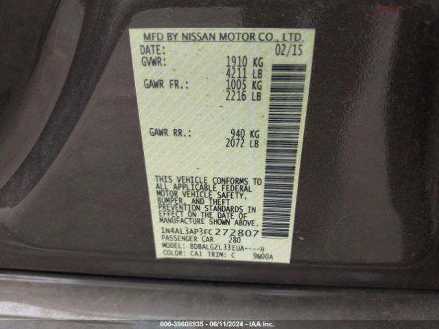 Photo 8 VIN: 1N4AL3AP3FC272807 - NISSAN ALTIMA 