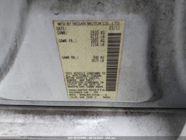 Photo 8 VIN: 1N4AL3AP3FC409776 - NISSAN ALTIMA 