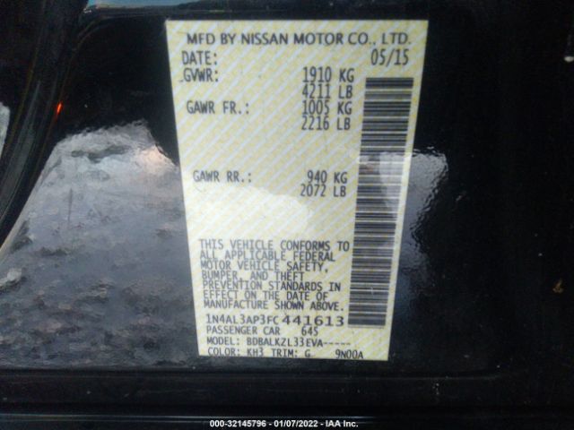 Photo 8 VIN: 1N4AL3AP3FC441613 - NISSAN ALTIMA 