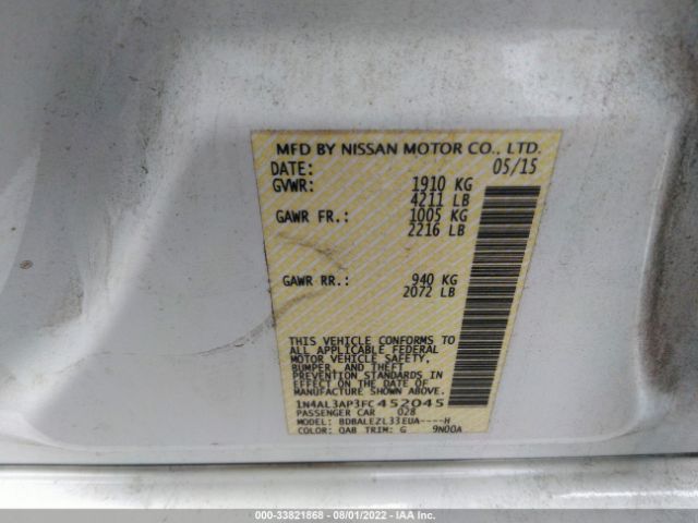 Photo 8 VIN: 1N4AL3AP3FC452045 - NISSAN ALTIMA 