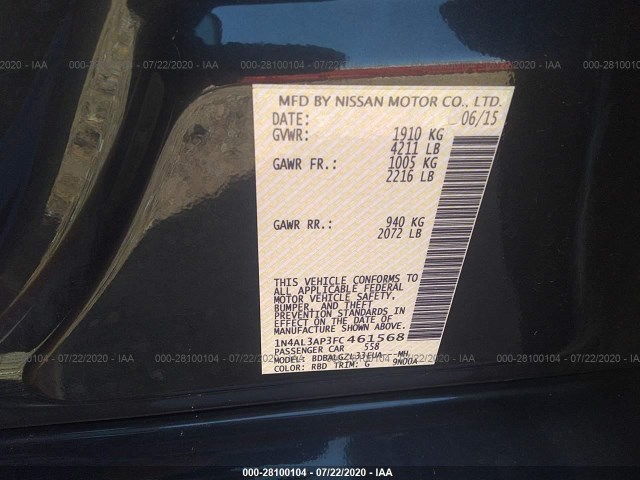 Photo 8 VIN: 1N4AL3AP3FC461568 - NISSAN ALTIMA 