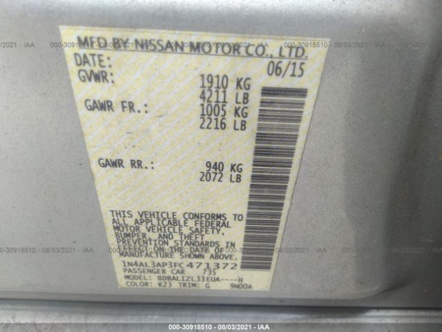 Photo 8 VIN: 1N4AL3AP3FC471372 - NISSAN ALTIMA 