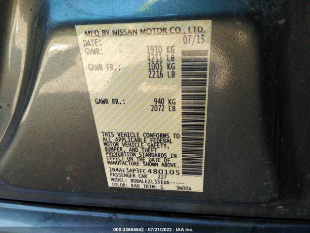 Photo 8 VIN: 1N4AL3AP3FC480105 - NISSAN ALTIMA 