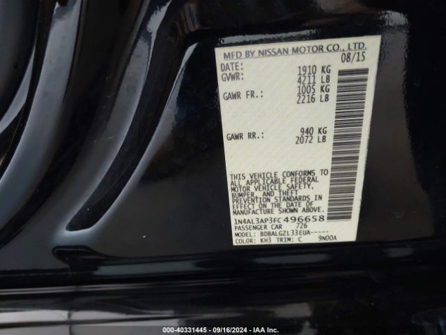 Photo 8 VIN: 1N4AL3AP3FC496658 - NISSAN ALTIMA 