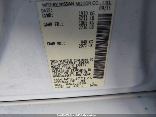 Photo 8 VIN: 1N4AL3AP3FC577675 - NISSAN ALTIMA 