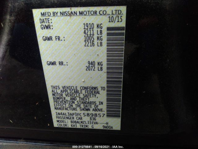 Photo 8 VIN: 1N4AL3AP3FC589857 - NISSAN ALTIMA 