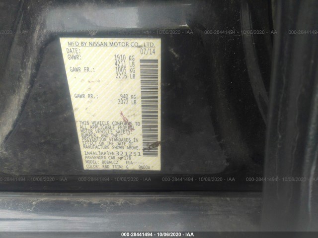 Photo 8 VIN: 1N4AL3AP3FN321251 - NISSAN ALTIMA 