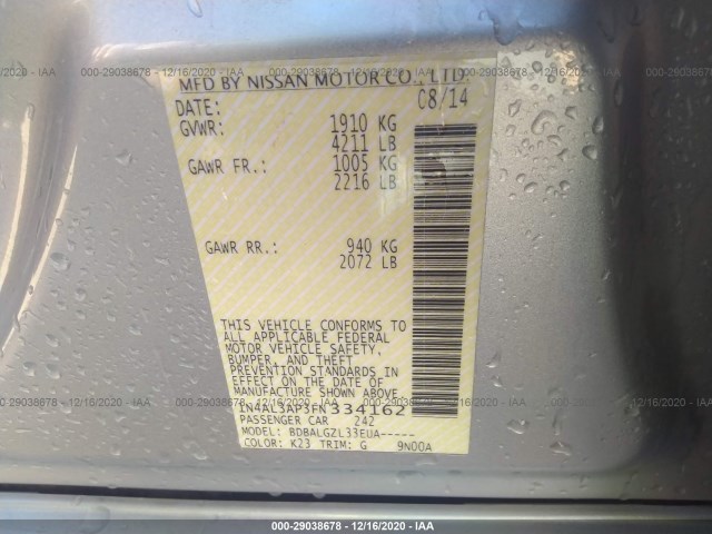 Photo 8 VIN: 1N4AL3AP3FN334162 - NISSAN ALTIMA 