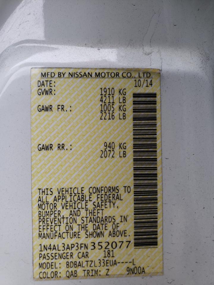 Photo 11 VIN: 1N4AL3AP3FN352077 - NISSAN ALTIMA 