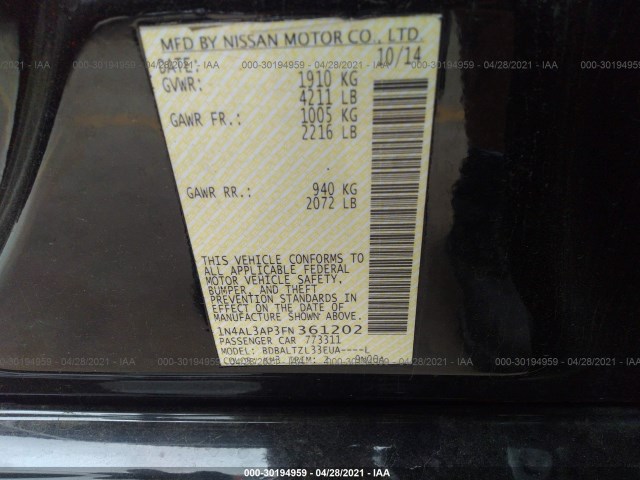 Photo 8 VIN: 1N4AL3AP3FN361202 - NISSAN ALTIMA 