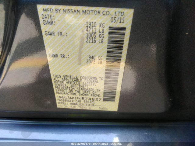 Photo 8 VIN: 1N4AL3AP3FN874837 - NISSAN ALTIMA 