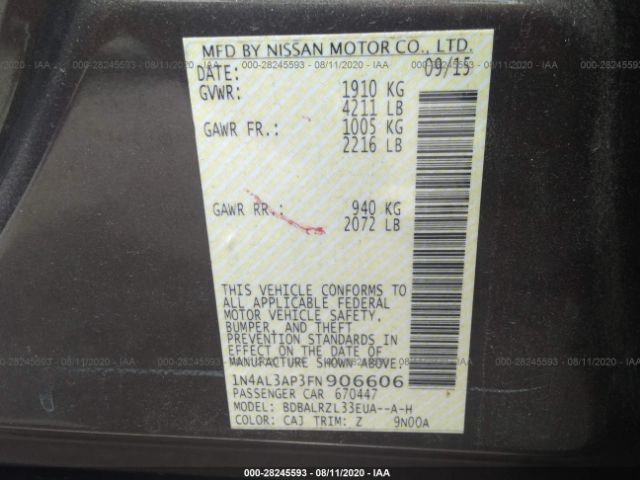 Photo 8 VIN: 1N4AL3AP3FN906606 - NISSAN ALTIMA 