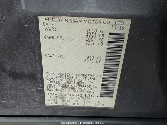 Photo 8 VIN: 1N4AL3AP3FN914205 - NISSAN ALTIMA 