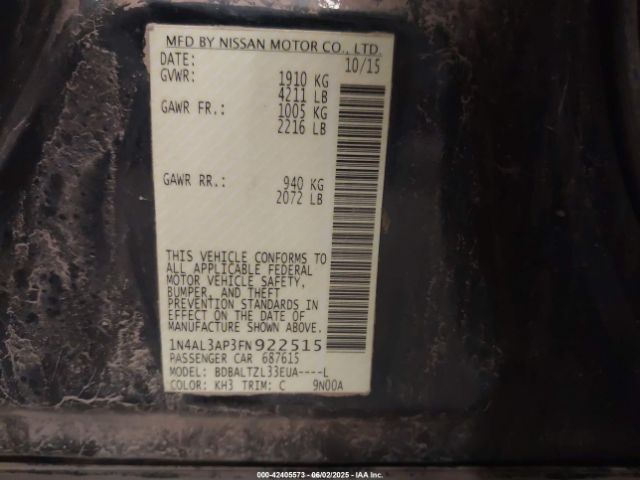 Photo 8 VIN: 1N4AL3AP3FN922515 - NISSAN ALTIMA 