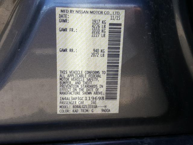 Photo 9 VIN: 1N4AL3AP3GC119698 - NISSAN ALTIMA 2.5 