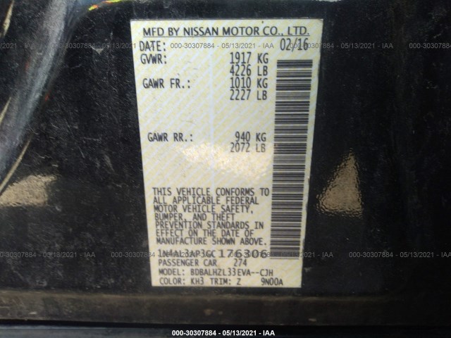 Photo 8 VIN: 1N4AL3AP3GC176306 - NISSAN ALTIMA 