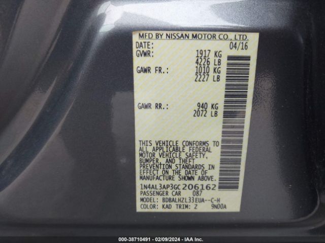 Photo 8 VIN: 1N4AL3AP3GC206162 - NISSAN ALTIMA 