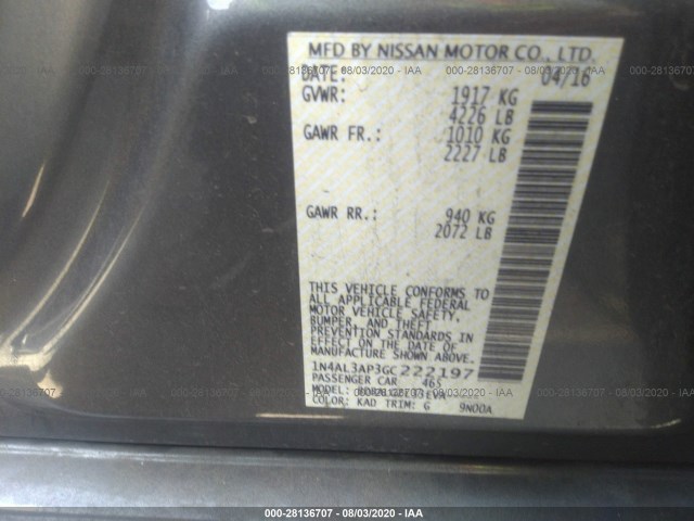 Photo 8 VIN: 1N4AL3AP3GC222197 - NISSAN ALTIMA 