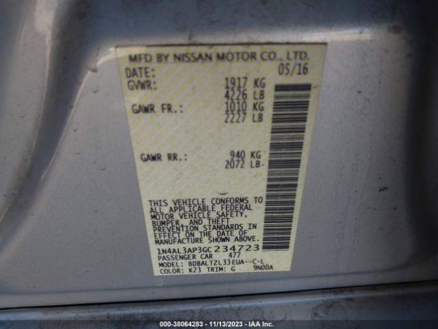 Photo 8 VIN: 1N4AL3AP3GC234723 - NISSAN ALTIMA 