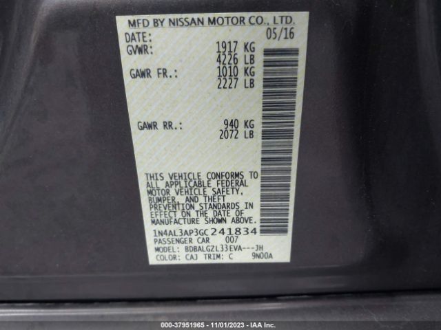 Photo 8 VIN: 1N4AL3AP3GC241834 - NISSAN ALTIMA 