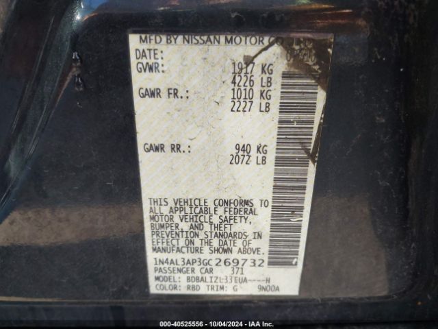 Photo 8 VIN: 1N4AL3AP3GC269732 - NISSAN ALTIMA 