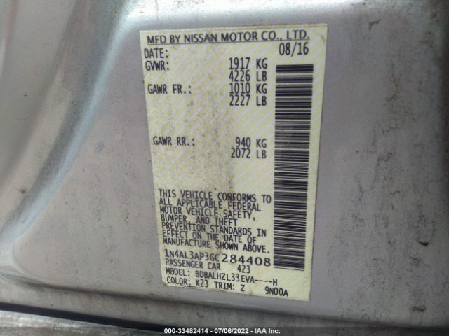 Photo 8 VIN: 1N4AL3AP3GC284408 - NISSAN ALTIMA 