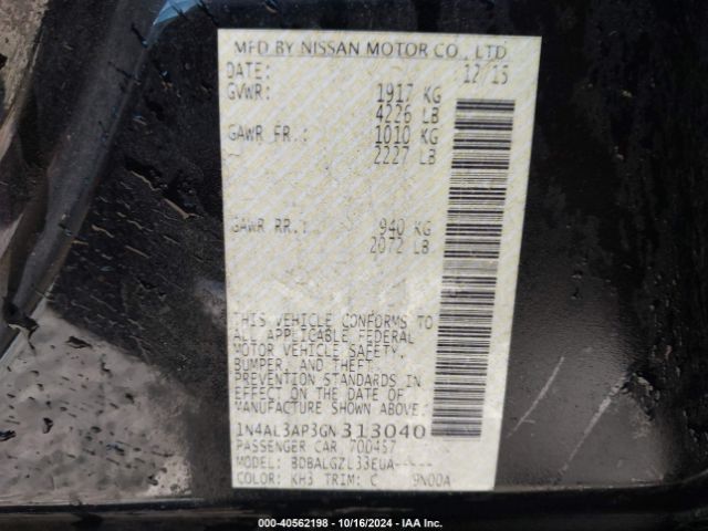 Photo 8 VIN: 1N4AL3AP3GN313040 - NISSAN ALTIMA 