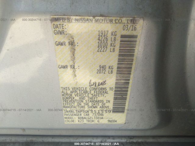 Photo 8 VIN: 1N4AL3AP3GN351559 - NISSAN ALTIMA 