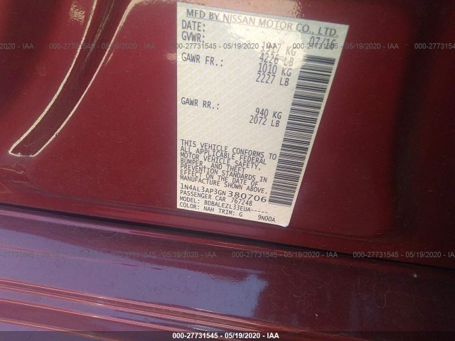 Photo 8 VIN: 1N4AL3AP3GN380706 - NISSAN ALTIMA 