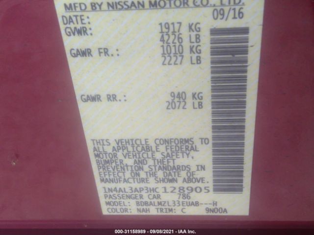 Photo 8 VIN: 1N4AL3AP3HC128905 - NISSAN ALTIMA 