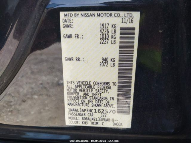 Photo 8 VIN: 1N4AL3AP3HC162570 - NISSAN ALTIMA 